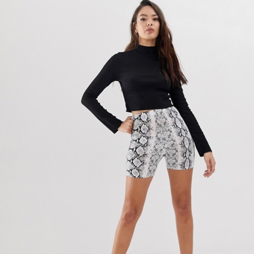 ASOS Long Sleeve Ribbed Cropped Turtleneck
